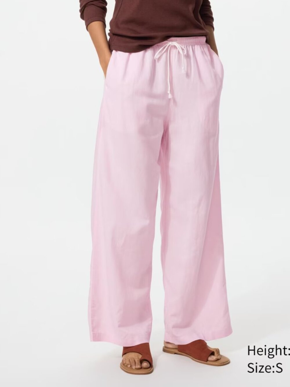 Uniqlo Linen Blend Easy Pants NWOT, light pink